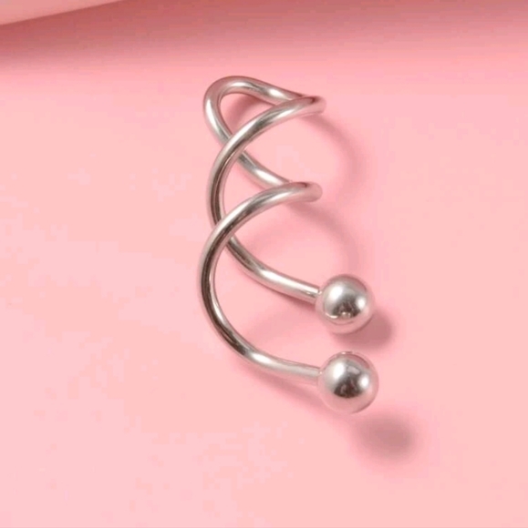 Spiral Twisted Bellybutton Ring 14g - Picture 3 of 4